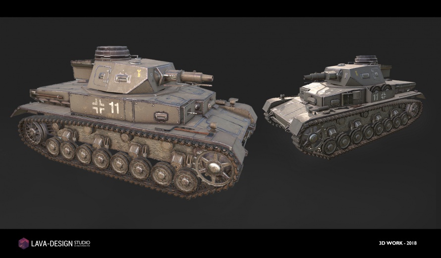 Ретопология и текстуринг лоу поли модели танка