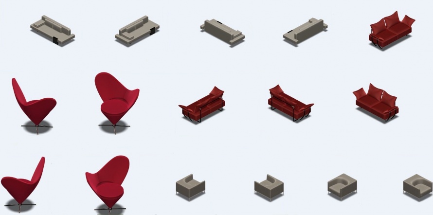 Кресла и диваны для аналога игры Sims