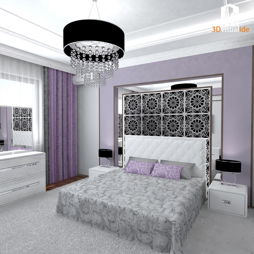 3D моделирование и визуализация интерьера спальня