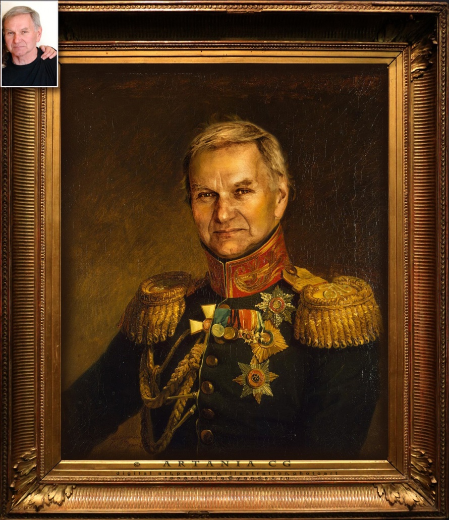 Мужской портрет в образе военного 19 века