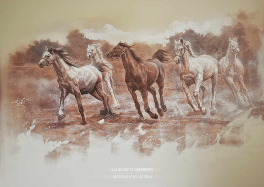 табун лошадей роспись стен реализм