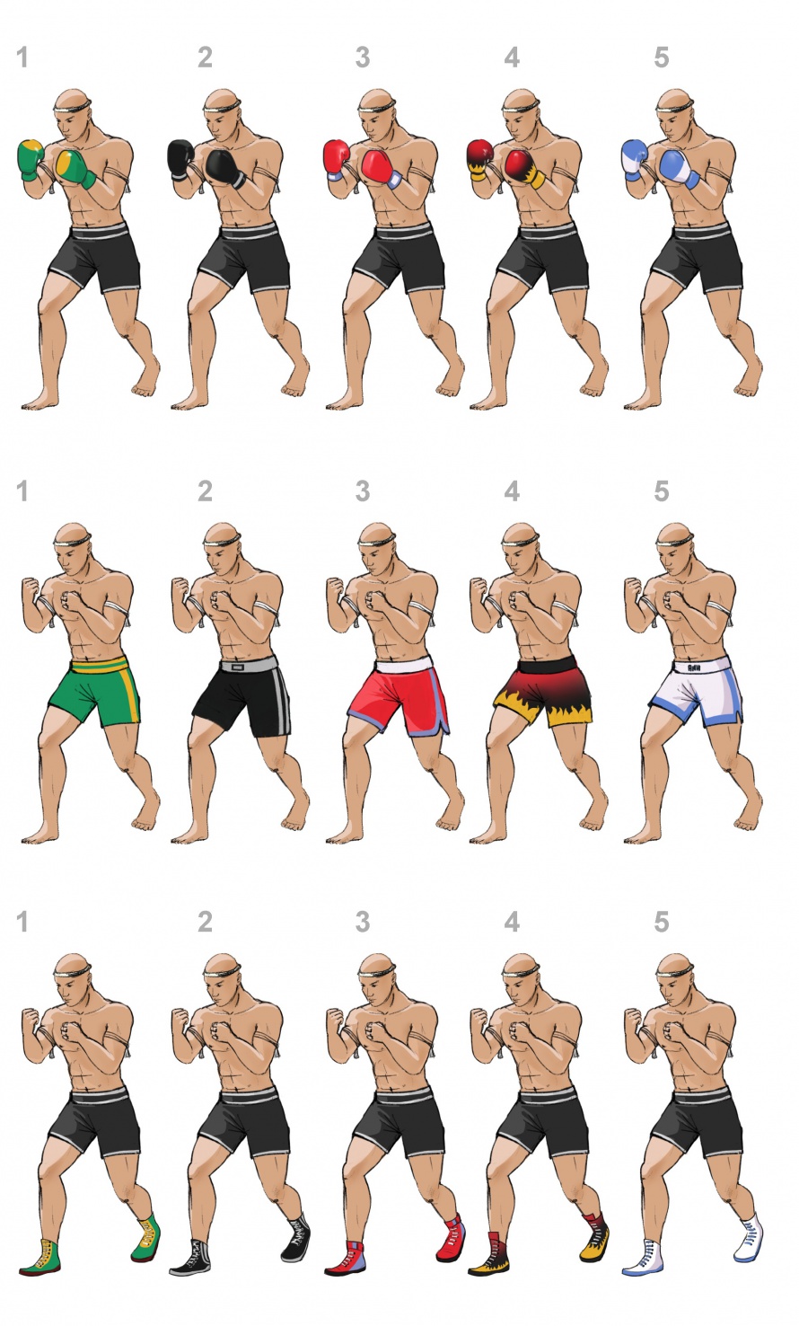 Одежда для бойцов 2-й версии игры Тайский бокс