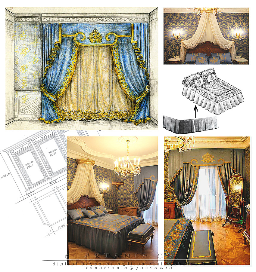 Дизайн классической спальни и готовый интерьер