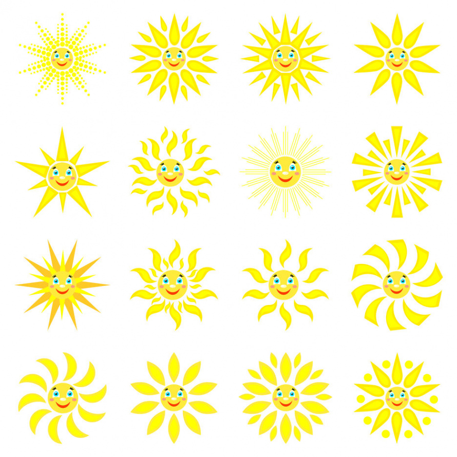 Набор из 16 иконок "Солнышко".  